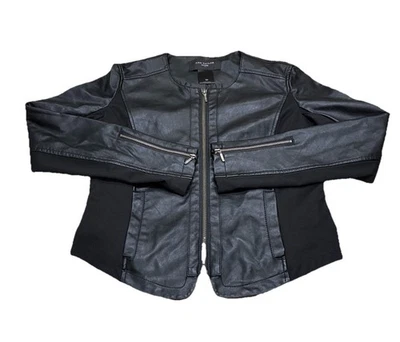 Chaqueta de mujer Ann Taylor Petite de cuero sintético manga larga talla pequeña SP USADA EN EXCELENTE ESTADO Foto 1 de 4