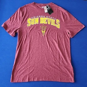 Arizona State Sun Devils T Shirt Mens MEDIUM Captivating Burgundy Crew Neck - Picture 1 of 6