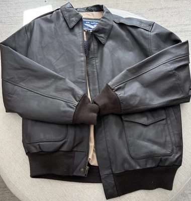 Vintage Air Force Brown Landing Leathers Bomber Jacket Mens Size LT - Image 1 of 4