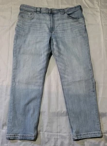 Duluth Trading Ballroom Double Flex Mens 40x32 Slim Fit Blue Denim Jeans EUC - Picture 1 of 14