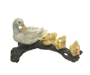 VTG Bowbrook Studios Duck Family on a log Ornament Figurine Collectible - Picture 1 of 13