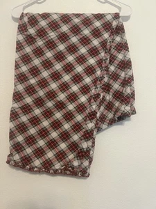 Lands End L Pyjamahose rot Schottenkaro Rüschensaum Kordelzug Taille Urlaub - Bild 1 von 5