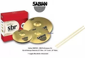 Sabian SBR5003 SBR Performance Set KIT PIATTI PER BATTERIA HI-HAT + CRASH + RIDE - Foto 1 di 6