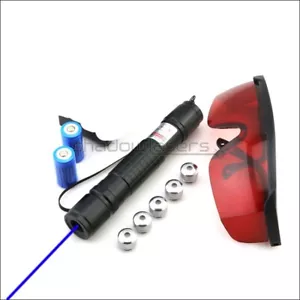 BX2 450nm Adjustable Focus Blue Laser Pointer Battery & Goggles & 5 Star Caps US - Picture 1 of 11
