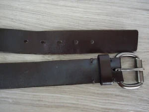 Cinturón de cuero marrón 36 pulgadas pistola hebilla de metal herrajes clásico tarea rancho vestido años 90 - Imagen 1 de 7