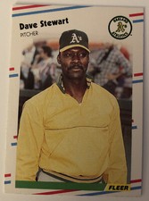 1988 Fleer Dave Stewart Baseball Card #295 Athletics Pitcher High-Grade