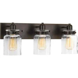 Progress Lighting Calhoun 21-5/8" 3-Light Bronze Urban Industrial Vanity Light - Picture 1 of 14