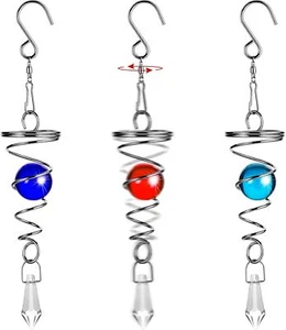 3 Pieces Gazing Ball Spiral Tail Spiral Tail Decorative Wind Spinner For Indoor - Picture 1 of 3