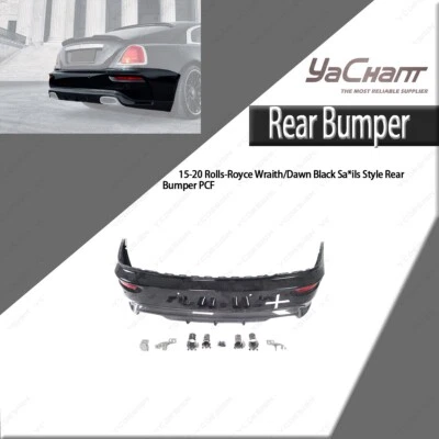 Partial Carbon Black Sa*ils Style Rear Bumper Lip For 15-20 Rolls- Royce Wraith — 第 1/4 张图片