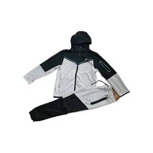 New Nike Tech Cotton Sweat Suit Zip Up Hoodie & Joggers Men's Gray/Black XL. - Picture 1 of 5