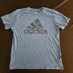 Adidas Blue Short Sleeve Cotton Blend T-Shirt Youth M   - Picture 1 of 7