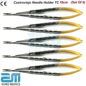 Castroviejo Needle Holder Forceps 18cm Micro Surgery Dental Surgical Instruments - Picture 1 of 4
