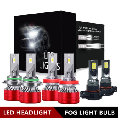 For Chevy Suburban Tahoe 2007-2014 LED Headlight + Fog Light Bulbs Kit Combo - Изображение 1 из 4