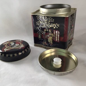 Vintage 3 Piece Tea Tin Canister Hong Kong Chung Lam Tea Co Ltd 5" Tall - Picture 1 of 8