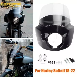 Headlight Fairing Windshield Kit for 2018-22 Harley Softail Street Bob Low Rider - Picture 1 of 9