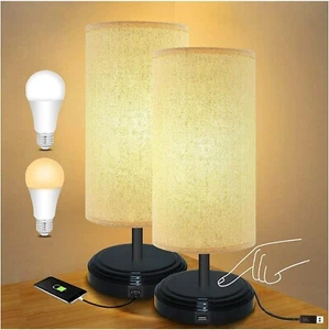 USB Touch Sensor Bedside Table Lamp,BRTLX DC5V Dimmable Nightstand Desk Lamp - Picture 1 of 9
