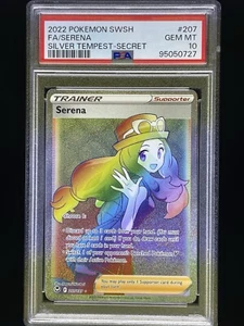 Serena 207/195 Silver Tempest Secret Full Art Trainer Pokemon TCG PSA 10 Rainbow - Picture 1 of 2