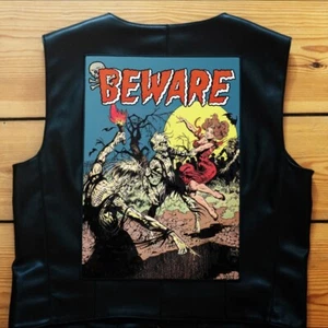 BEWARE Horror Rücken Aufnäher Groß Vintage Heavy Metal Aufbügeln Jacke Patch - Bild 1 von 4