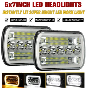 2PCS 5x7" 7x6" LED Headlights Hi/Lo Beam DRL Driving For Toyota Hilux Jeep Truck - Picture 1 of 10