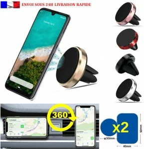 SUPPORT TELEPHONE UNIVERSEL AIMANT VOITURE GRILLE AÉRATION Huawei Xiaomi Sony - Photo 1/16