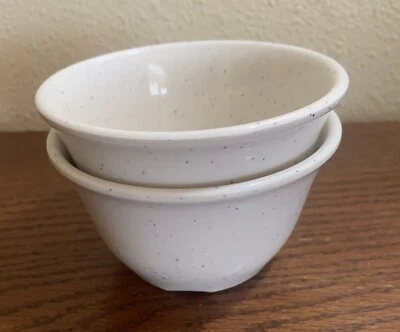 Lot of 2 Speckled Melamine 8oz Bowls G.E.T. BC-70 Cream/Blue Specks - Image 1 of 4