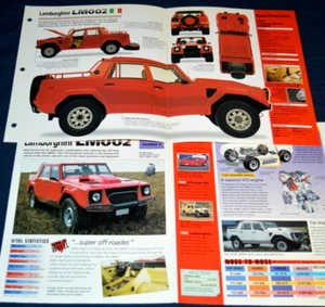 1987 Lamborghini LM002 Spec Info Poster Original Brochure Ad Print Rambo Lambo - Picture 1 of 1