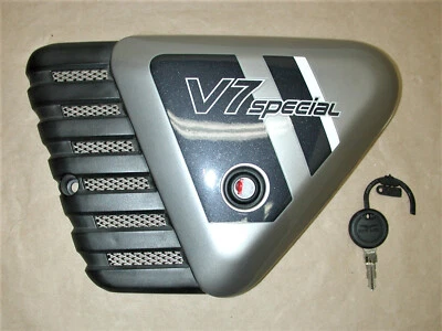 Cubierta lateral izquierda genuina Moto Guzzi 2014 V7 Special OEM 978944, cerradura y llave Foto 1 de 4