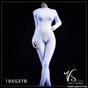 1/6 VStoys Accessory 19XG37-B Female Long Sleeve Tights Jumpsuits Clothes White - Picture 1 of 2