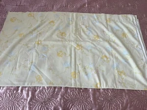 Single Flat Sheet Yellow Floral Vintage - Picture 1 of 1