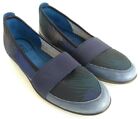 ECCO Bluma Band Womens 40 9-9.5 Denim Blue/Marine Palm Print Ballet Flats Shoes