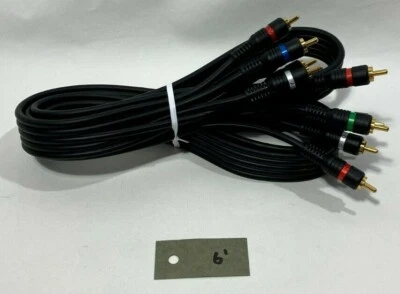 TESTED (1) 6FT GOLD COMPONENT RCA VIDEO CABLE RGB Red/Green/Blue & Stereo Audio - Image 1 of 3
