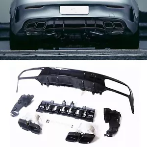 Difusor trasero y cubierta de escape cupé para 15-21 Benz Clase C W205 AMG cupé - Imagen 1 de 4