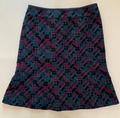MARC JACOBS Prussian Blue Emb Cotton Skirt Sz 4 retail $228 Flair Skirt Textured - Image 1 of 4