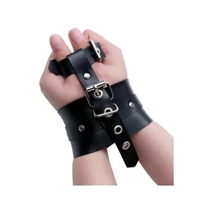Slave BDSM Handcuffs for Couples, Bondage Leather Handcuffs, Thumbs Ankle Toe... - Picture 1 of 1