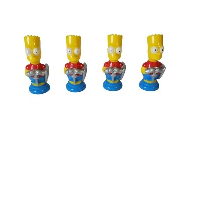 The Simpsons Chess Game Bart as Red Pawn Replacement Game Piece Figure x4 - Image 1 of 2