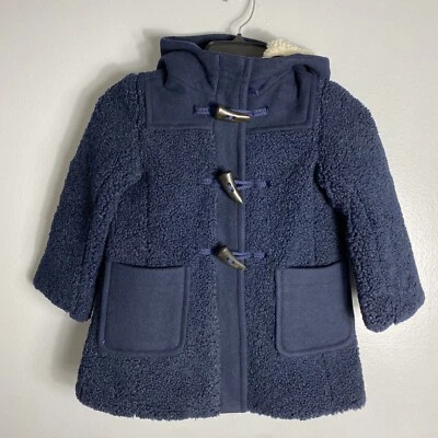 Chaqueta Sherpa con capucha cremallera completa azul marino talla 16 Crewcuts Everyday Girls nueva con etiquetas Foto 1 de 3