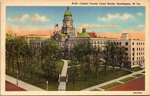 Cabell County Court House, Huntington, West Virginia, USA, Vintage Post Card - Picture 1 of 2