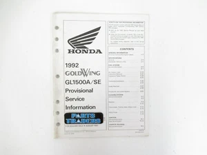 OEM Genuine Honda Provisional Service Information Manual Gold Wing GL1500 1990 - Picture 1 of 1