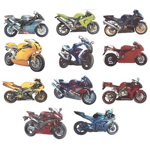 Modern Motorcycles Overglaze Ceramic Decals - Picture 1 of 2