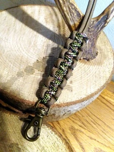 Handmade Light Brown/Camo Gundog whistle lanyard with bronzed clip. Shooting - Picture 1 of 2