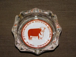 CENICERO DE CIGARRILLO VINTAGE TOBACCO STOCKMEN'S MOTOR HOTEL ELKO NEVADA BULL - Imagen 1 de 9