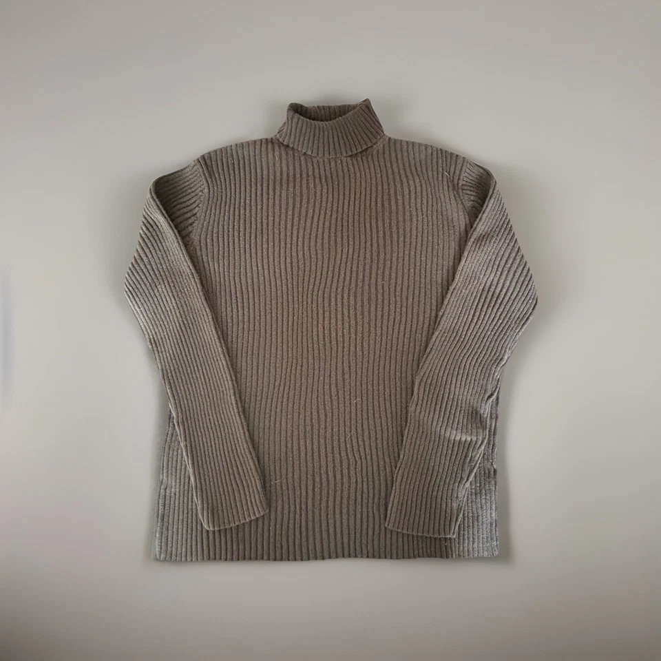 Suéter Cherokee de Colección Años 90 Acanalado Cuello Alto 100% Algodón Talla L Negro/Gris Foto 1 de 4