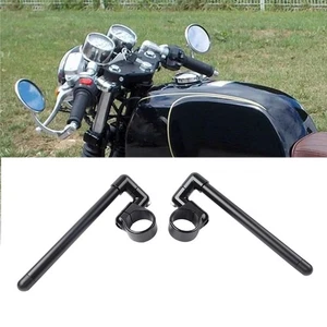 51MM Cafe Racer Bars 7/8" Motorrad Universal Clip-On Lenker Gabel Rohr Schwarz - Bild 1 von 11