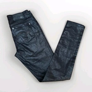 Lipsy Women Trousers Black Snake Print Skinny Party Club Going Out Glossy Shiny - Picture 1 of 8
