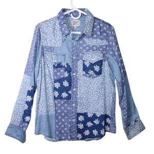 CURRENT ELLIOTT Mens The Western Shirt Mixed Bandana Patchwork Shirt Size 3 M/L - Picture 1 of 13
