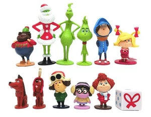 12 Piece Grinch Playset Figure Cake Topper Cindy Lou Who Max & More! - Picture 1 of 4