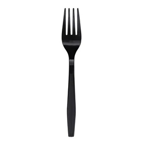 Cubiertos de polipropileno de peso pesado, tenedor, negro, 1000/cartón - Imagen 1 de 7