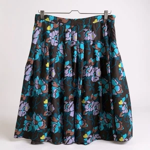 Saks Fifth Avenue Black Label Blumenmuster A-Linie Seidenrock Gr 10 - Bild 1 von 5