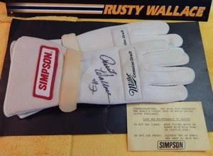 Rusty Wallace Autographed Simpson Driving Gloves Miller Lite VG/VG+ NASCAR - Photo 1 sur 12
