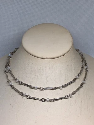 COLLAR VINTAGE RALPH LAUREN PLATA ESTERLINA DOBLE HEBRA CIERRE DE PALANCA Foto 1 de 4